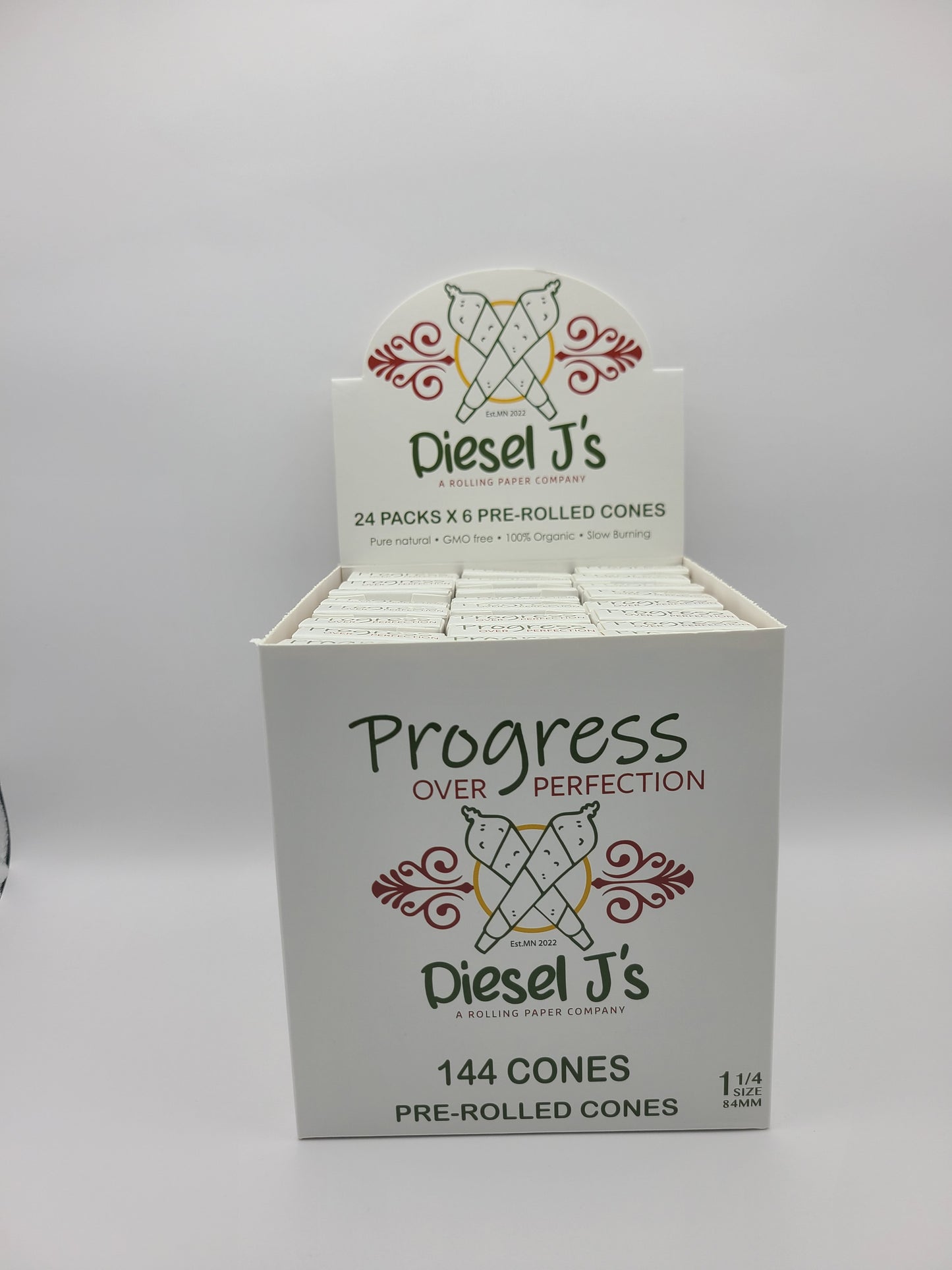 1 1/4 Size Pre-Rolled Cones Box