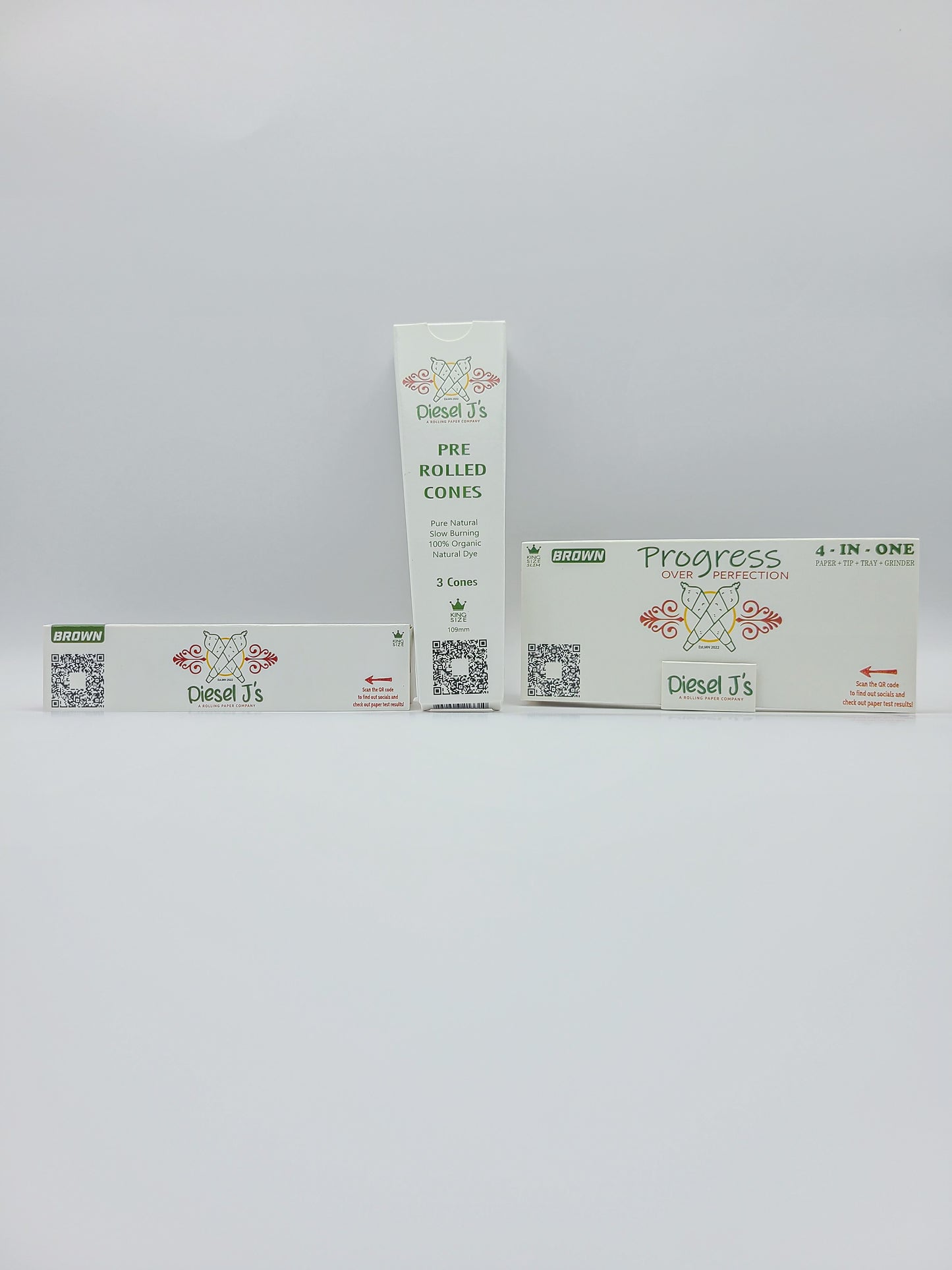 King Size Rolling Papers Booklet & Pre Rolled Cones 3 Piece Sample Pack