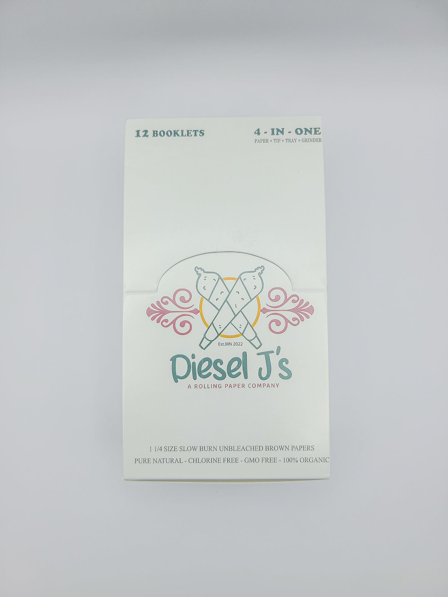4 In 1's 1 1/4 Size Rolling Paper Booklets Box