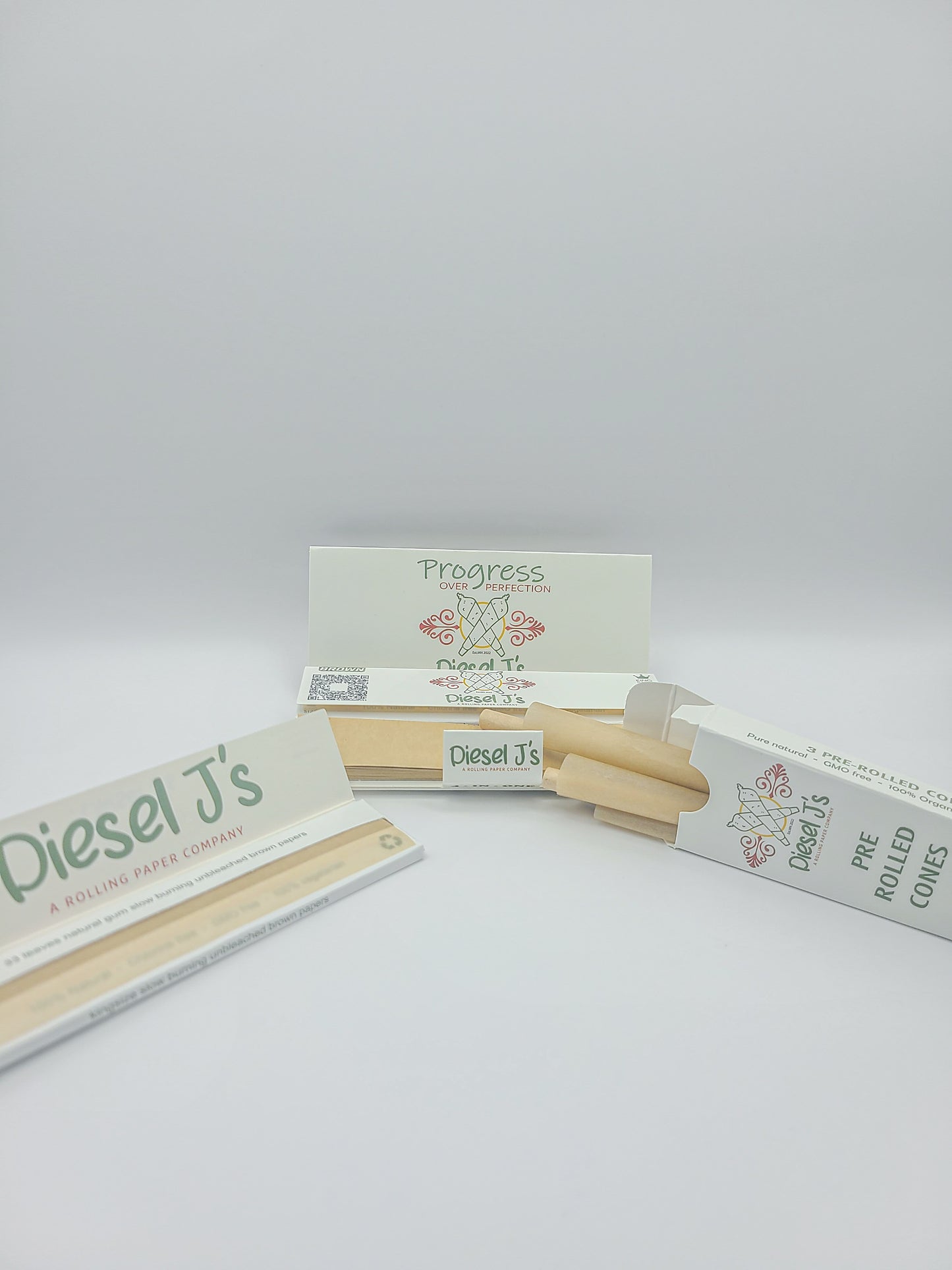 King Size Rolling Papers Booklet & Pre Rolled Cones 3 Piece Sample Pack