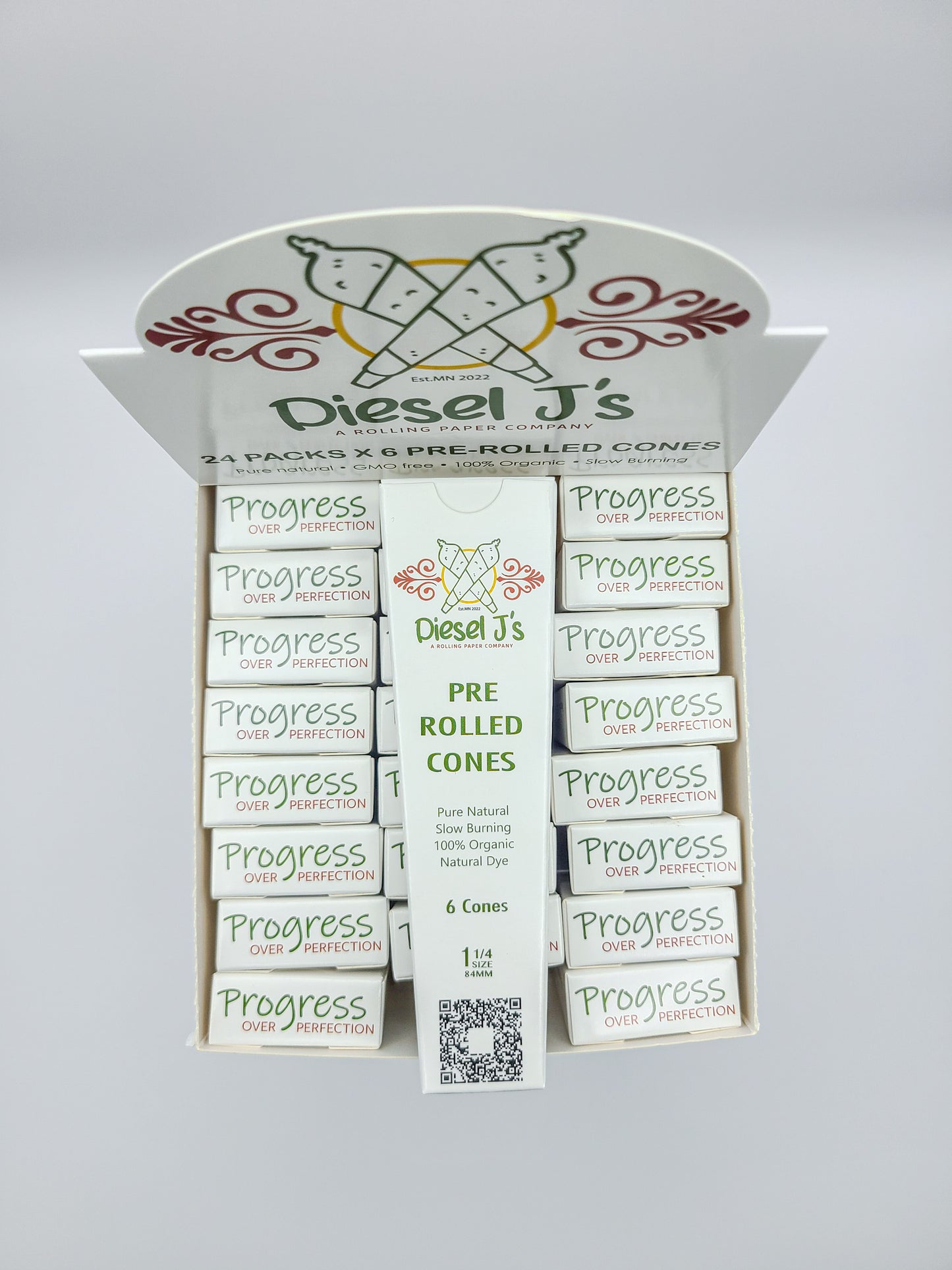 1 1/4 Size Pre-Rolled Cones Box