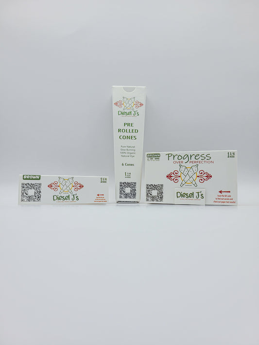 1 1/4 Size Rolling Papers Booklet & Pre Rolled Cones 3 Piece Sample Pack
